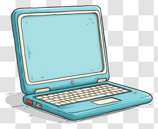 Cartoon Laptop - Blue Laptop For Work And Play Transparent PNG