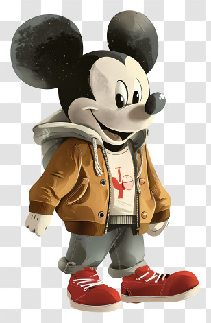 Mickey - Cute Mouse Character In Casual Fashion Transparent PNG