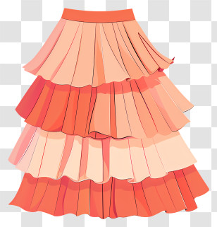 Skirt - Stylish Layered Skirt Illustration Transparent PNG