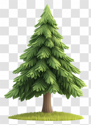 Cartoon Spruce Tree - Green Pine Tree Illustration Transparent PNG