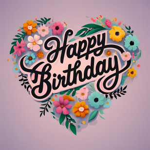 Happy Birthday - Happy Birthday Floral Heart Transparent PNG