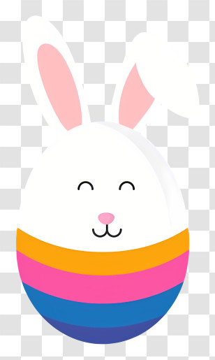 Bunny Face - Cute Easter Bunny Egg Transparent PNG