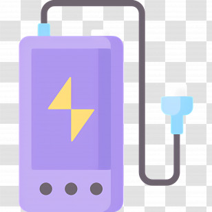 Power Bank - Purple Power Bank With Cord Transparent PNG