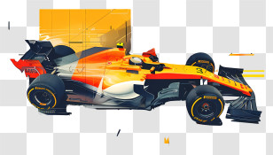 Formula 1 Car - Orange And Black Racing Car Illustration Transparent PNG