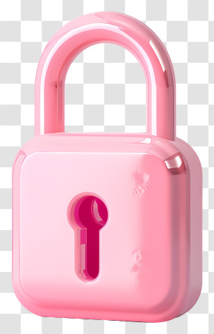 Padlock - Pink Padlock Cartoon Illustration Transparent PNG