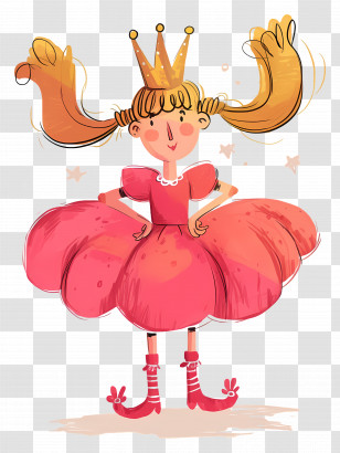 Little Princess - Cute Princess Cartoon Character Transparent PNG