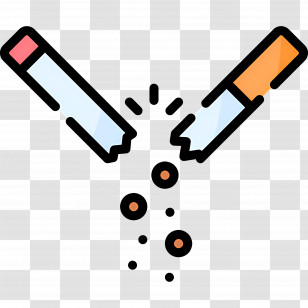 No Smoking - Broken Cigarette Symbol For No Smoking Transparent PNG