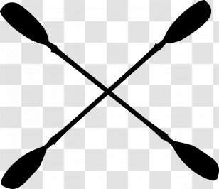 Paddle Kayak Canoe Clip Art - Black And White Transparent PNG