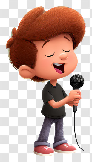 Child Sing - Singing Boy With Microphone Transparent PNG