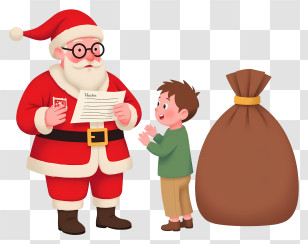 Santa Claus - Santa Reading Child's Letter Transparent PNG