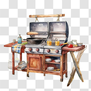 Watercolor Barbecue
 - Outdoor Barbecue Grill Transparent PNG