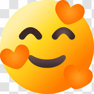 Smile Emoji - Heart Eyes Emoji With Hearts Transparent PNG