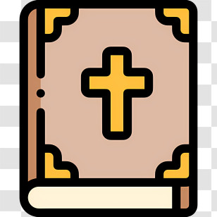 Holy Bible Book Icon - Brown Religious Book With Cross Transparent PNG