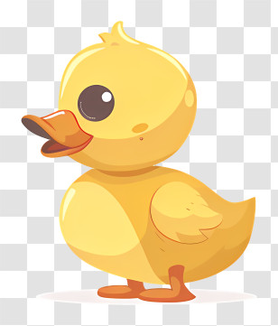 Cartoon Baby Duck - Cartoon Yellow Duck Illustration Transparent PNG