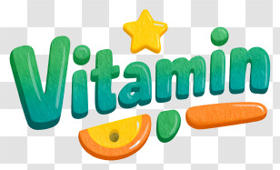 Vitamin Logo - Playful Vitamin Word Art Transparent PNG
