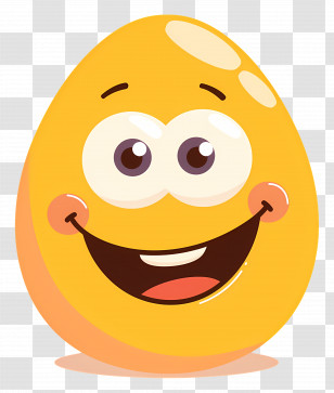 Cartoon Smiling Egg - Smiling Egg Cartoon Transparent PNG