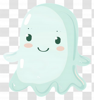 Cartoon Ghost - Smiling Ghost Illustration For Halloween Transparent PNG