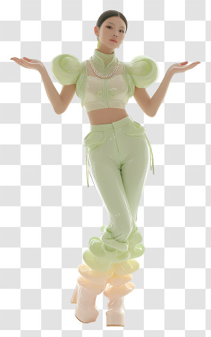 Kpop Girl - Glossy Fashion Model Render Transparent PNG