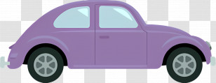 Cartoon Car - Purple Vintage Car Transparent PNG