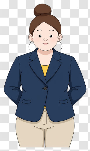 Obese Woman - Calm Woman In Blue Blazer Transparent PNG