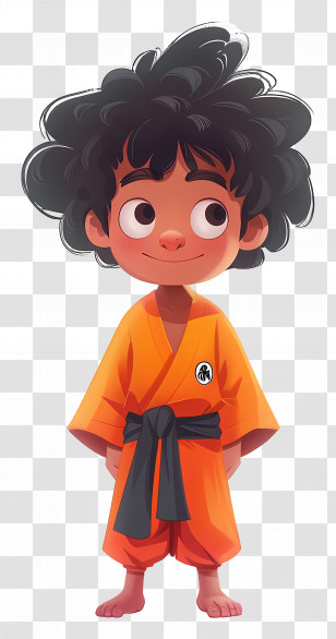 Goku - Cartoon Boy In Martial Arts Outfit Transparent PNG