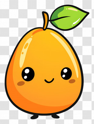 Cute Cartoon Orange Pear - Cartoon Orange Pear With Happy Face Illustration Transparent PNG