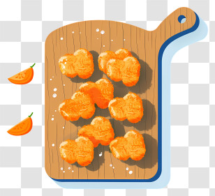 Chicken Nuggets - Chicken Nuggets On Cutting Board Transparent PNG