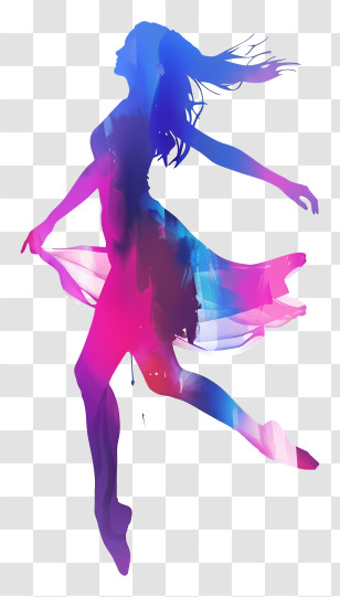 Dancer Silhouette - Colorful Dancing Silhouette Transparent PNG