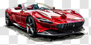 Ferrari Monza - Red Convertible Sports Car Transparent PNG
