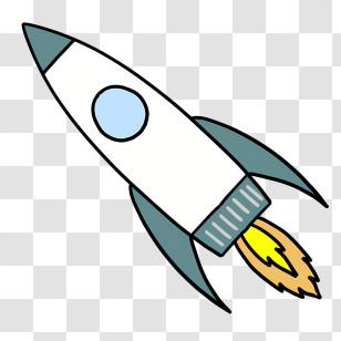 Transport - Cartoon Rocket Flying Through Space Transparent PNG