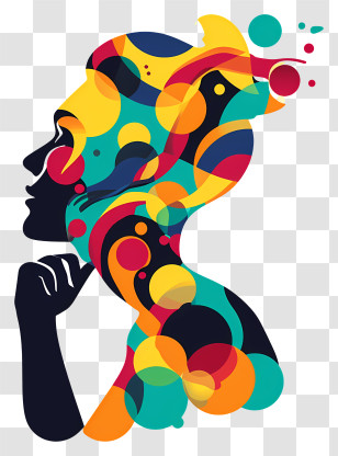 Strategic - Colorful Silhouette With Abstract Patterns Transparent PNG