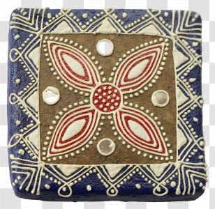 Mandala Pattern - Decorative Square Tile With Floral Pattern Transparent PNG