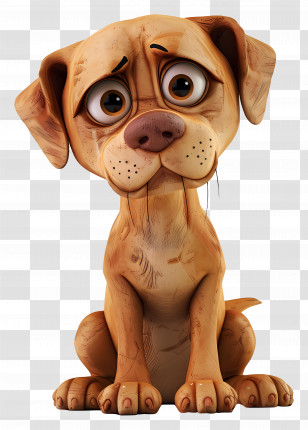 3d Dog - Sad Cartoon Dog With Big Eyes Transparent PNG
