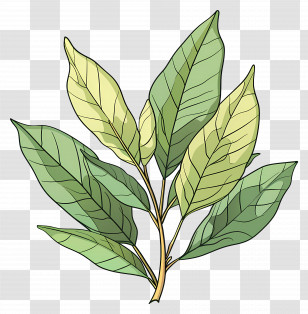 Bay Leaves - Fresh Green Leaves Botanical Illustration Transparent PNG