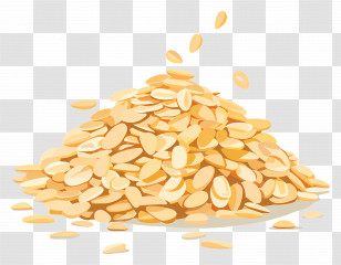 Pile Of Oatmeal - Golden Pile Of Oat Flakes Illustration Transparent PNG