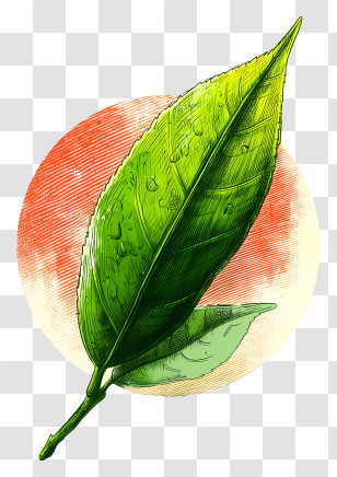 Green Tea Leaf - Green Leaf With Red Background Transparent PNG