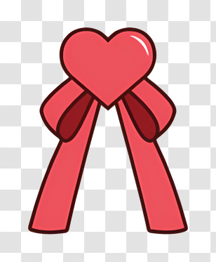 Red Heart - Red Heart Ribbon For Love And Decoration Transparent PNG