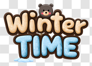 Minimalist Winter Word Logo - Cute Winter Time Text Badge Transparent PNG