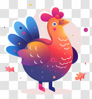 Thanksgiving Turkey - Vibrant Cartoon Chicken Illustration Transparent PNG