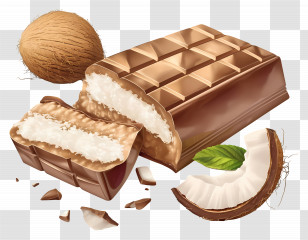 Coconut Chocolate Bar - Chocolate Coconut Bar With Tropical Flavor Transparent PNG