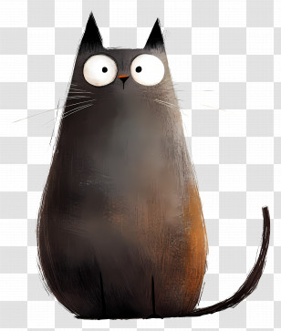 Lovely Cat - Cute Cartoon Cat With Big Eyes Transparent PNG