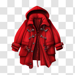 Winter Coat - Stylish Red Winter Coat For Cold Weather Transparent PNG