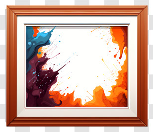 Multicolored Paints Photo Frame - Abstract Splash Painting In A Decorative Frame Transparent PNG
