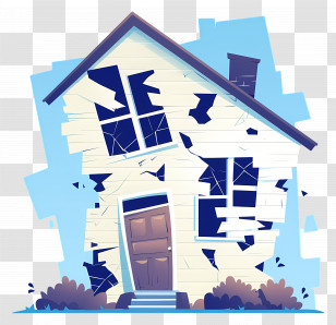 Old Weathered House - Cartoon Dilapidated House Transparent PNG