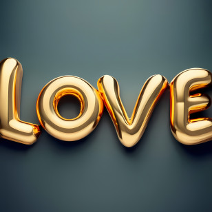 Love - Love Text In Gold Transparent PNG