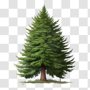 Evergreen Tree - Tall Evergreen Pine Tree Illustration Transparent PNG