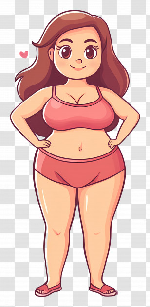 Weight Loss Woman - Confident Cartoon Woman Transparent PNG