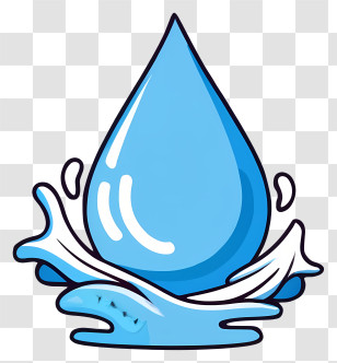 Cartoon Water Drop - Blue Water Drop Splash Illustration Transparent PNG