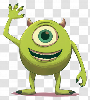 Mike Wazowski - Green One-Eyed Monster Cartoon Illustration Transparent PNG