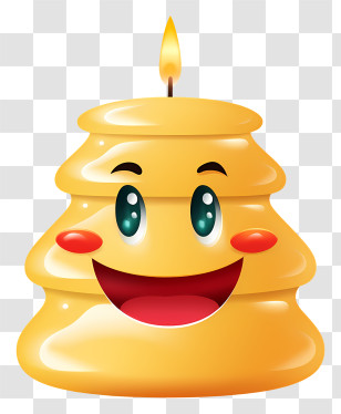 Happy Candle - Happy Candle With Flame Transparent PNG
